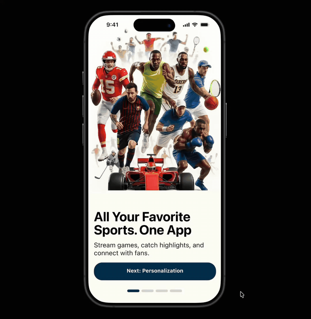 Greysports hero screen mockup