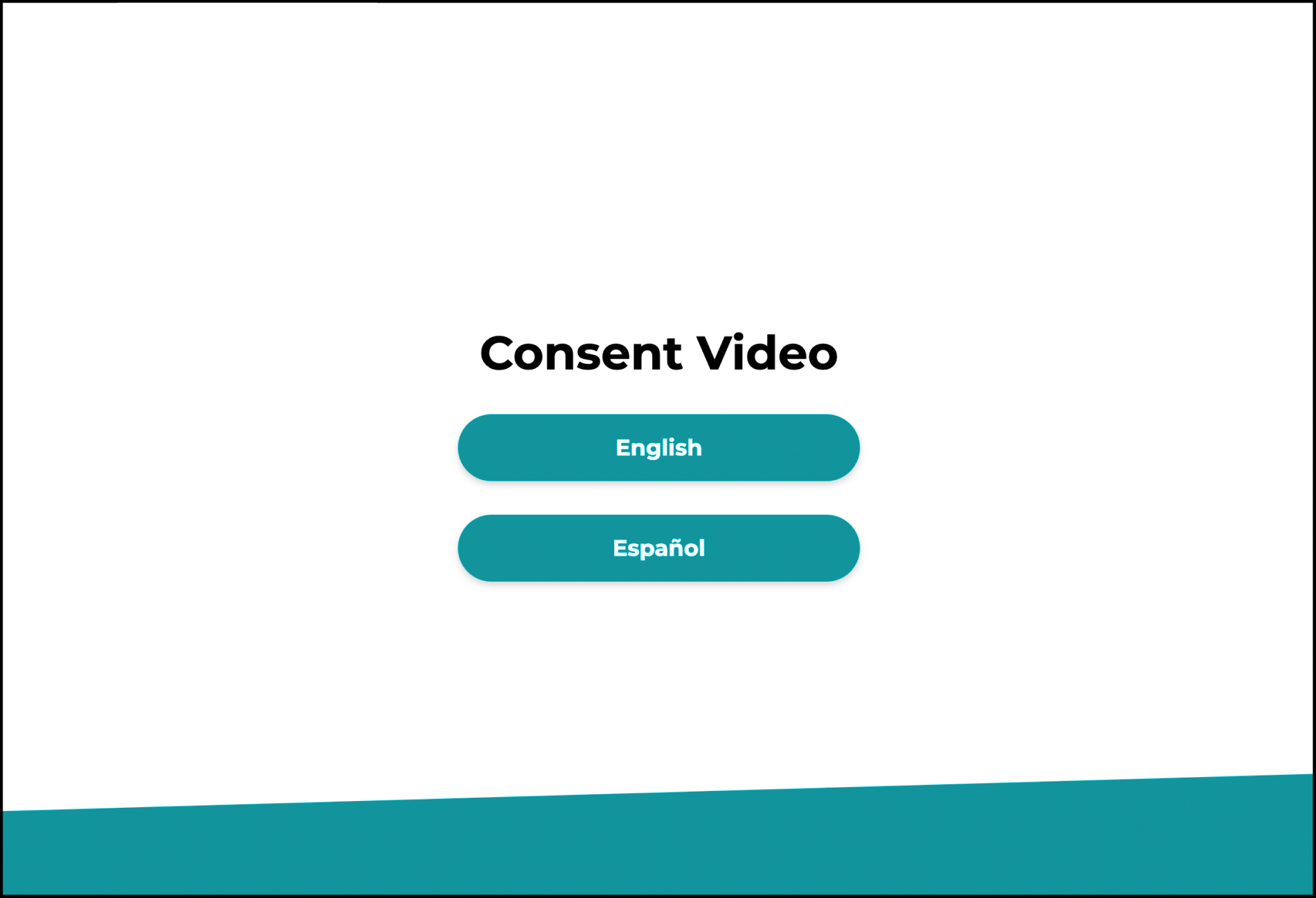 Consent as it works today: a near-empty page headed Consent Video