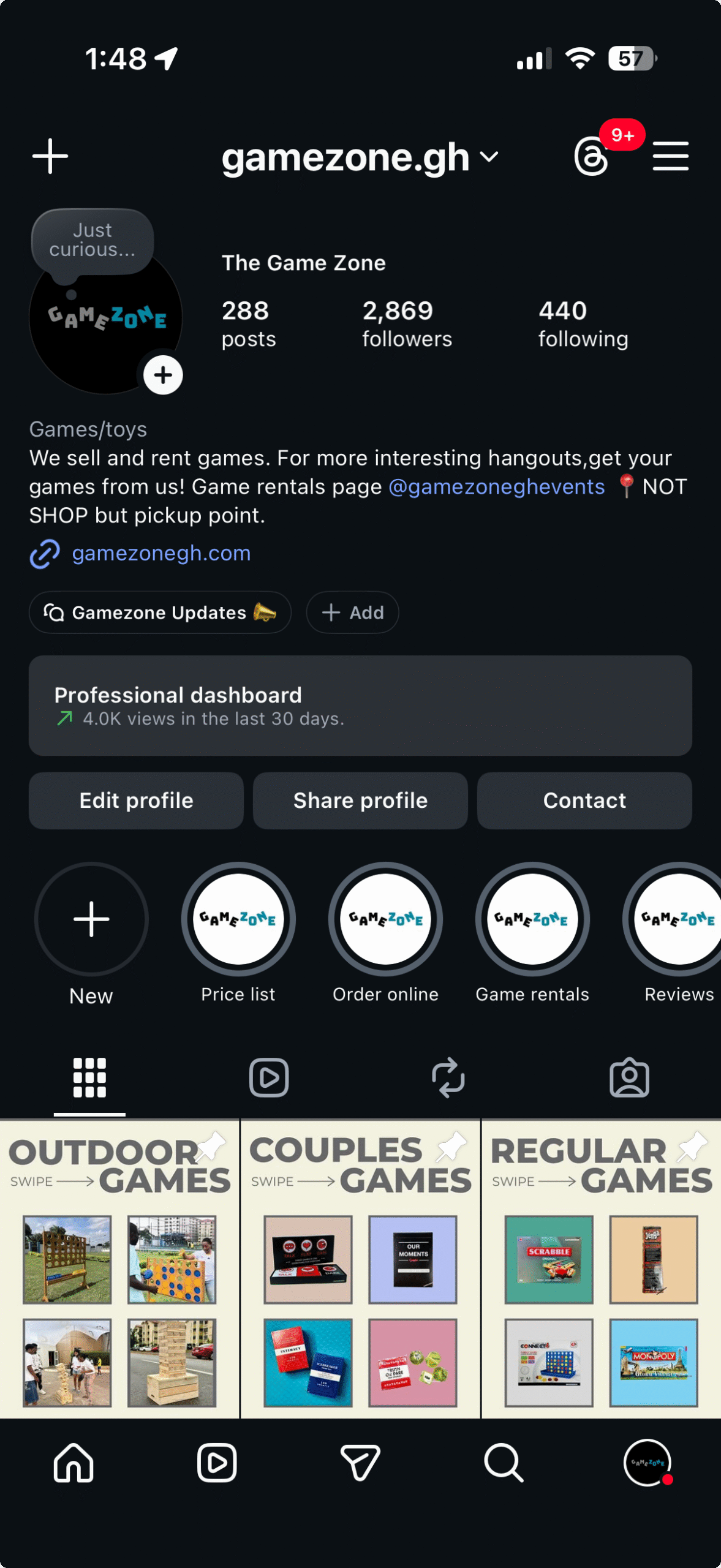 Gamezone visual identity and social examples