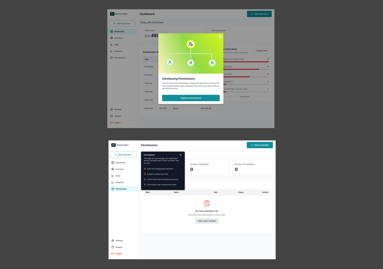Vendorlope production permissions feature announcement