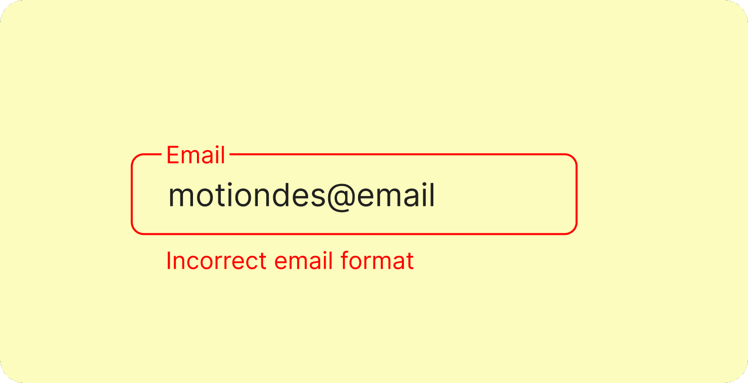 Error field motion design practice